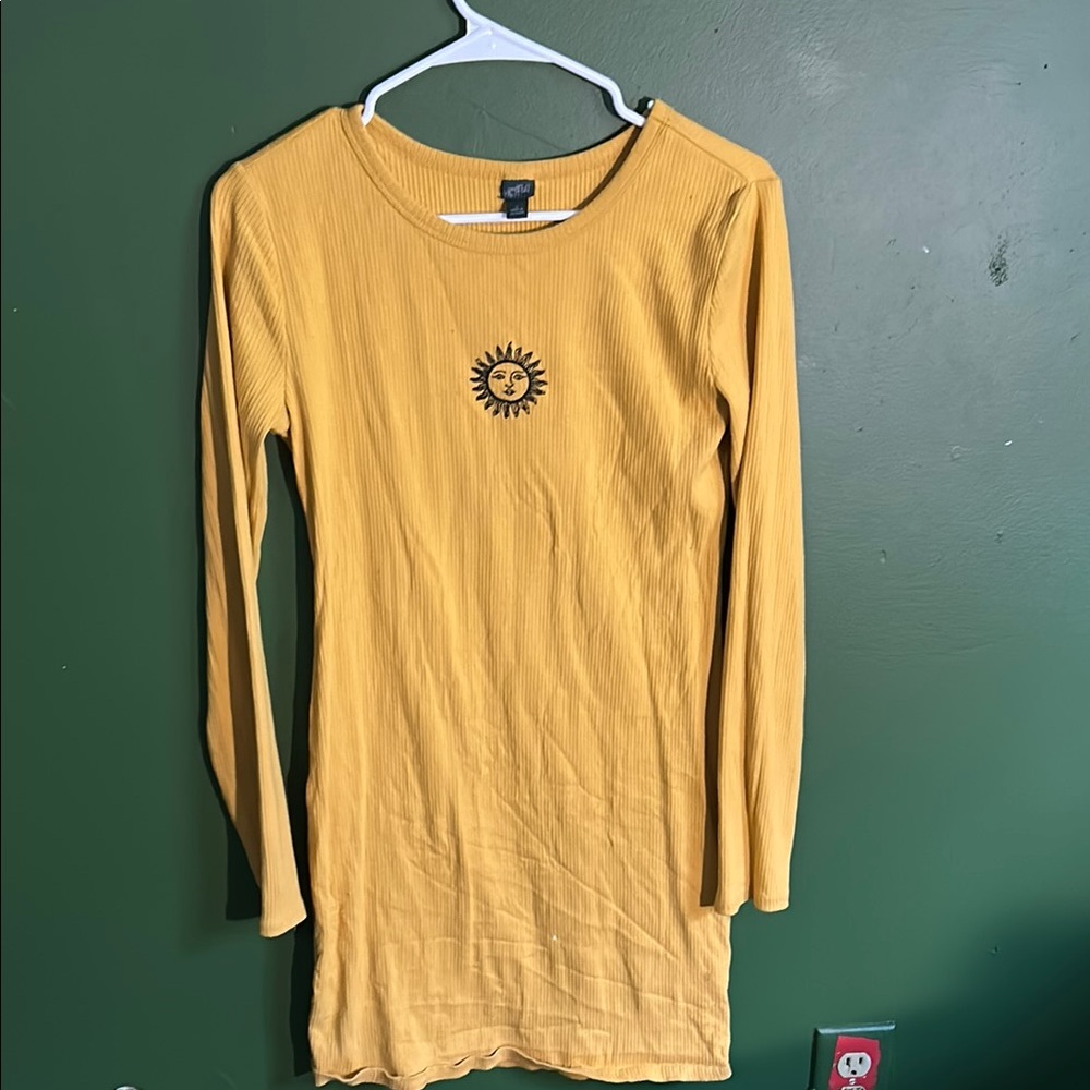 Wild Fable Yellow Long Sleeve Fitted Tunic